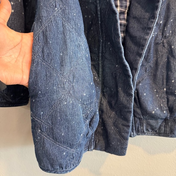 Anthropologie Pilcro Quilted Denim Kimono Jacket Oversized Pockets Boho XS - Picture 5 of 9